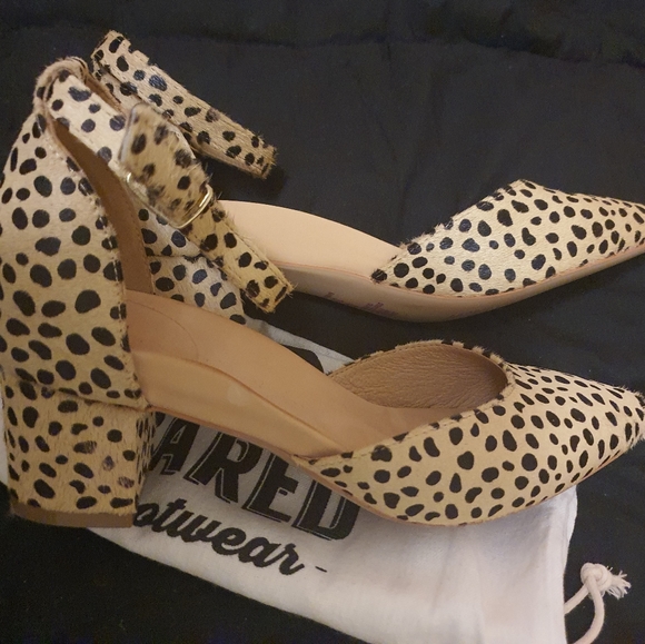 Pale Leopard Calf Hair Low Heels - Picture 3 of 3